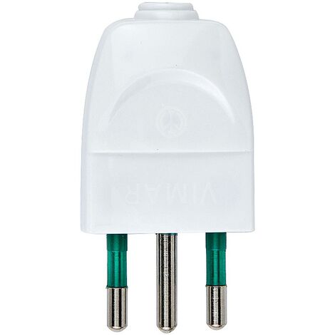 Spina 2P+T 10A S11 Assiale Bia ( Vimar Cod. 00201.B )