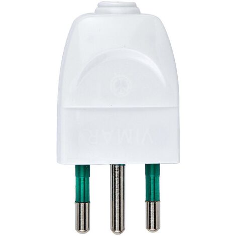 Spina 2P+T 10A S11 Assiale Bia ( Vimar Cod. 00201.B )