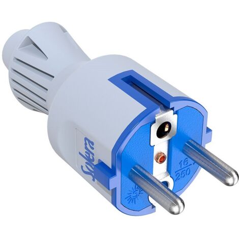 Spina 2P+T, 16A 250V Elastomero bianco 706CKB Solera