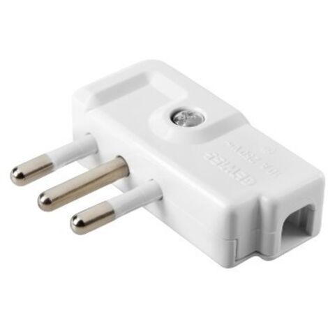 Spina 90° 2P+T 10A 250V Bianco ( GEWISS cod. GW28007 )
