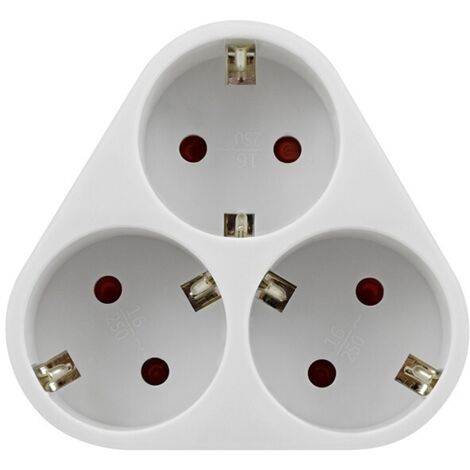 SPINA ADATTATORE TRIPLA SCHUKO TRIANG 16A BL - 4,8 MM