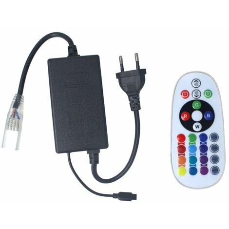 Spina Alimentatore Trasformatore Raddrizzatore 4 Pin Passo 12mm Connettore Rapido Tapo Incluso Per Striscia Led 220V RGB Modello Con Telecomando