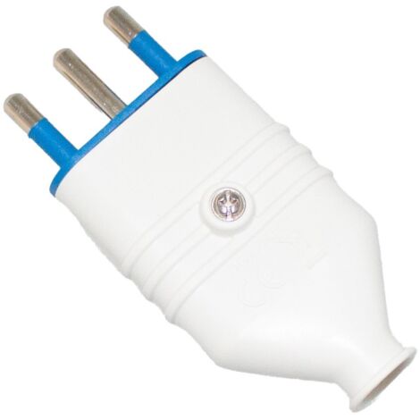 Spina Antischiacciamento 2P+T In PVC 10A 250V Bianco