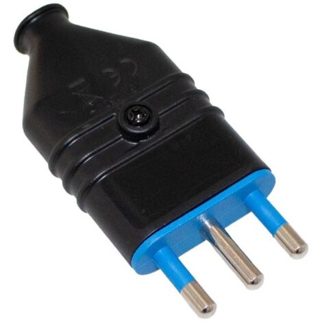 Spina Antischiacciamento 2P+T In PVC 16A 250V Nero