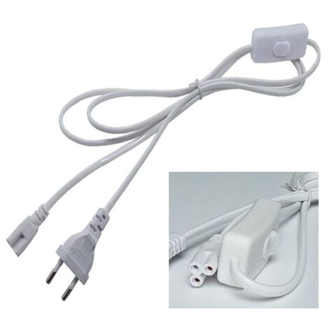 Spina cavo alimentazione con interruttore per tubo barra led T5 sottopensile 1mt