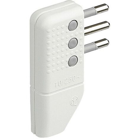 Spina Corner Squadra 2P+T 10A Bianco Kit ( BTICINO cod. S2467TAE )