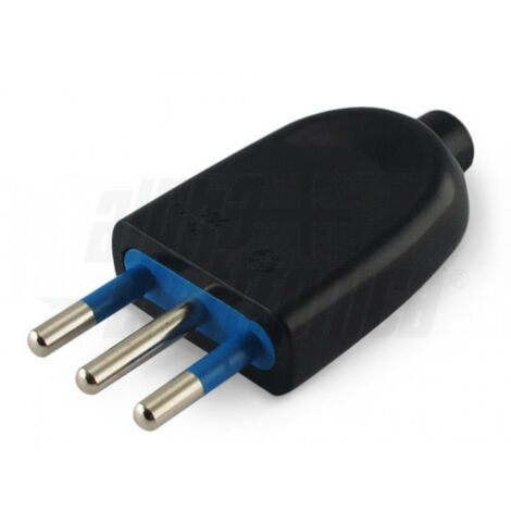 Spina Di Connessione 3 Poli Italia 10A Nera