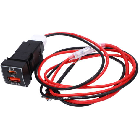 Spina di ricarica per auto di tipo C, ricarica rapida QC3.0 PD3.0, doppia porta USB sostitutiva per Rav4 Corolla Camry serie 70 Prado 150