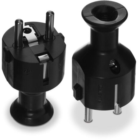SPINA DRITTA UNI-SCHUKO, 2P+Z 16A, 250V NERA - VT-301-0045