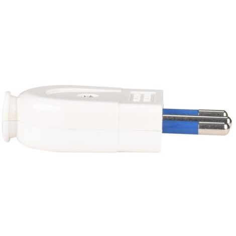 Spina Elettrica Piatta Salva Spazio 2P+T 10A 250V Max 1500W Bianco