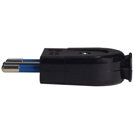 Spina Elettrica Piatta Salva Spazio 2P+T 10A 250V Max 1500W Nero