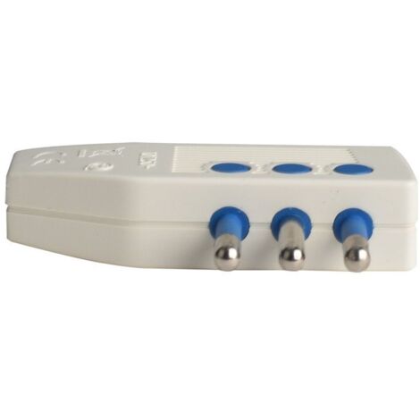 Spina Elettrica Piatta Salvaspazio Laterale 2P+T 10A 250V Max 1500W Uscita Cavo 90 Gradi Bianco