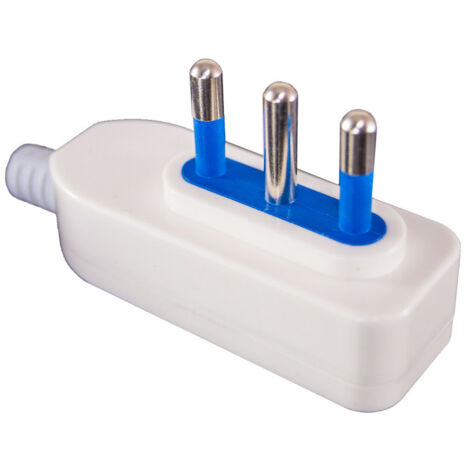 Spina Elettrica Piatta Salvaspazio Laterale 2P+T 16A 250V Bianco XSL1027A