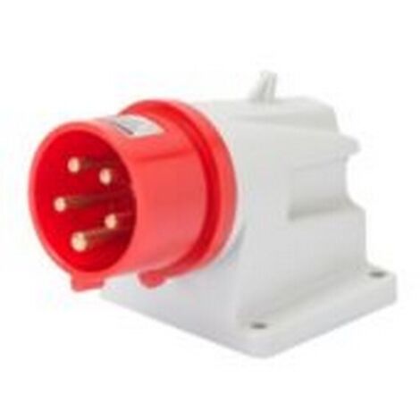 Spina Fissa da parete a 90° IP44 3P+N+T 16A 380-415V, Rosso, 6H