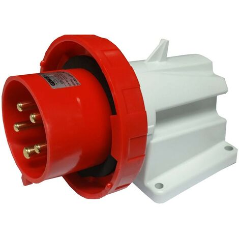 Spina fissa da parete Gewiss 3P+N+T 32A IP67 rossa 380V GW60442