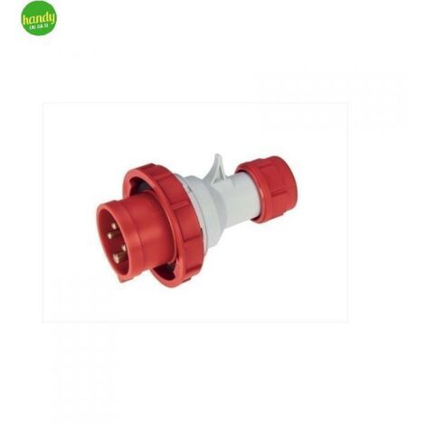 SPINA IEC 16A 3 POLI CON TERRA 380V IP67 ROSSA