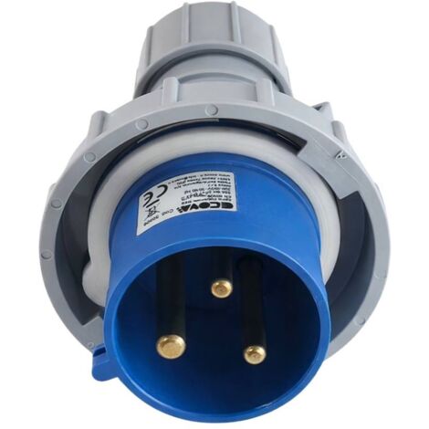 Spina industriale ecova 30509 32a 230v 2p+t ip67