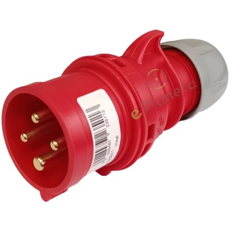 Spina industriale volante 400V CEE 6H 3P + T 16A IP44 per esterno impermeabile rosso