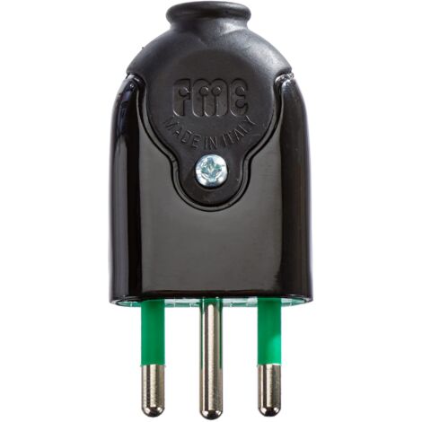 Spina italiana 11 2P+T 10A smontabile BICÒ colore nero Fanton 80011