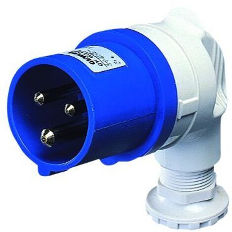 Spina Mobile 90 Gradi IP44 2P+T 16A 200-250V 50/60Hz Blu Cablaggio A Vite