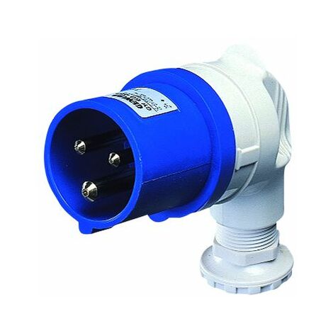 Spina Mobile 90 Gradi IP44 2P+T 16A 200-250V 50/60Hz Blu Cablaggio A Vite