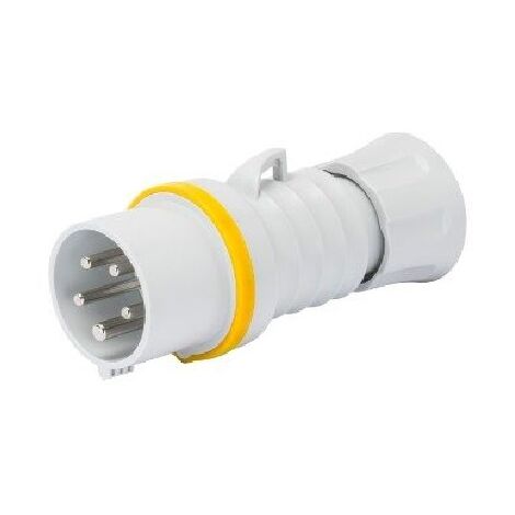 Spina Mobile Diritta Hp Ip44/Ip54 3P+N+T 16A 100-130V 50/60Hz Giallo 4H Cablaggio A Vite