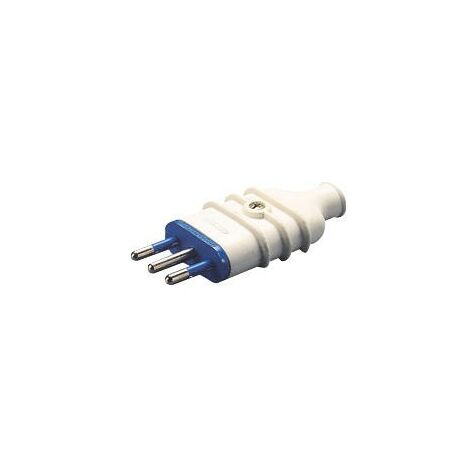 Spina Mobile Diritta Standard Italiano Poli 2P+T 10A 250V ac Tipo S11 Bianco