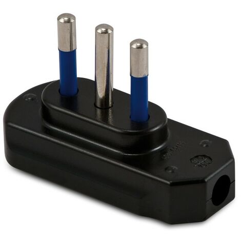 Spina Piatta 10A 2P+T Nera ( Master Cod. 05410 )