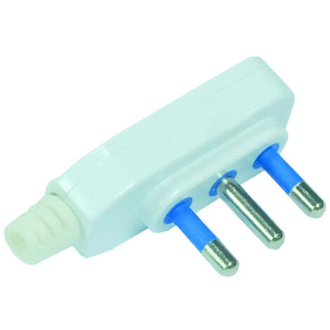 Spina piatta 2p+t bianca - Specifiche: 10A bianca - 20 pz