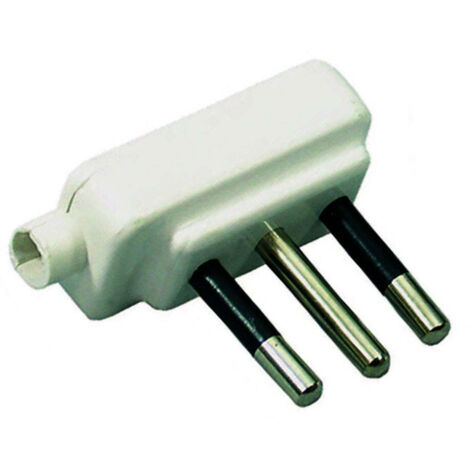 Spina piatta mini 2P+T bianca - 10A - confezione 25 pz
