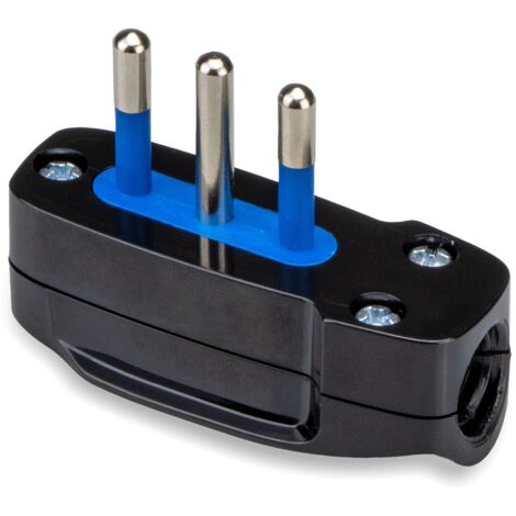 Spina piatta tipo S 11 2P+T 10A 220 - 230Vac Nera Master 05450