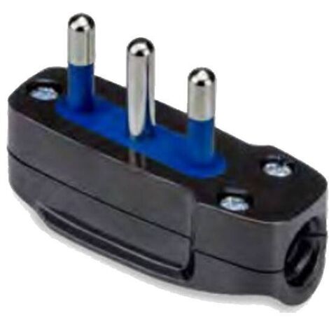 Spina piatta volante 2 poli+T 16A 250V Nera per prese P40 Master 05460