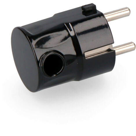 Spina Schuko EDM T/TL 16A Uscita laterale 4.8mm Nero (retrattile)