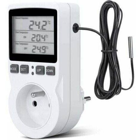 Spina termostatica, spina con timer digitale, spina digitale programmabile con sonda, timer digitale programmabile, spina termostatica per riscaldamento di serre e acquari