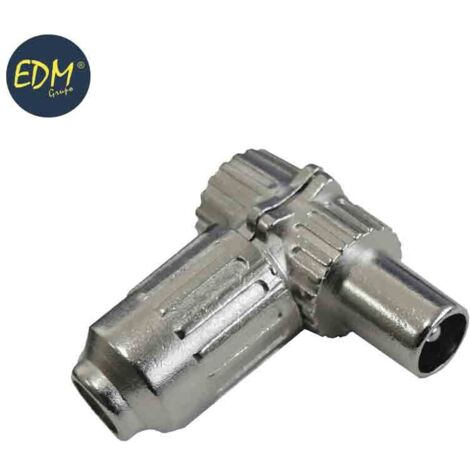 Spina TV angolata in metallo retrattile da 9,5 mm