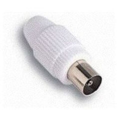 Spina Tv Coassiale Diritta Connettore Maschio Bianco Maurer conf. 10 pezzi