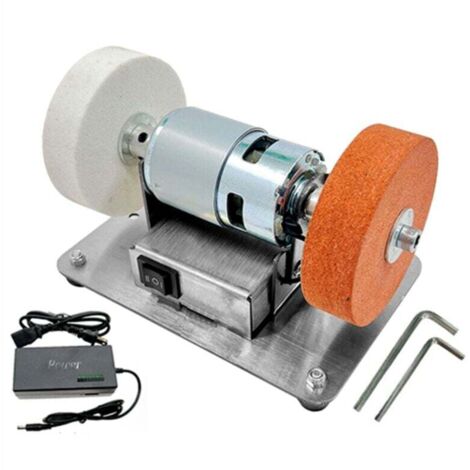 Spina UE, mini smerigliatrice a doppio motore da 100 W per lucidatura grossolana e fine, mola elettrica per molatura su pietra