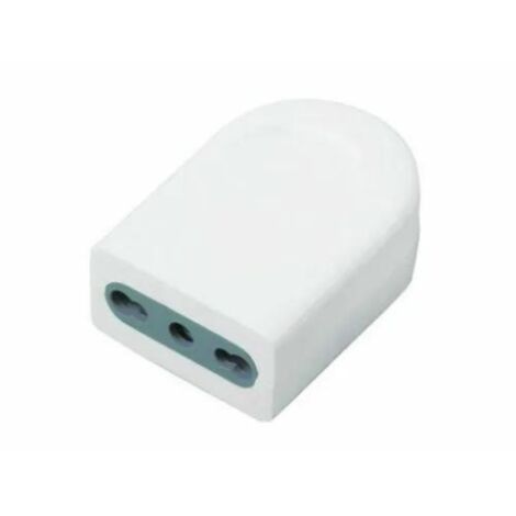 Spina Volante 2P+T 10/16A Tecnopolimero Isolante IP20D Bianco - FAEG