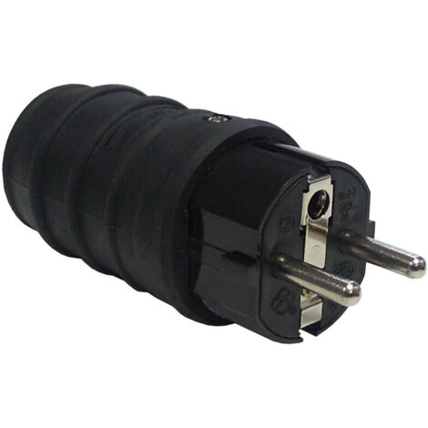 spina volante elettrica schuko con tappo nero spina
