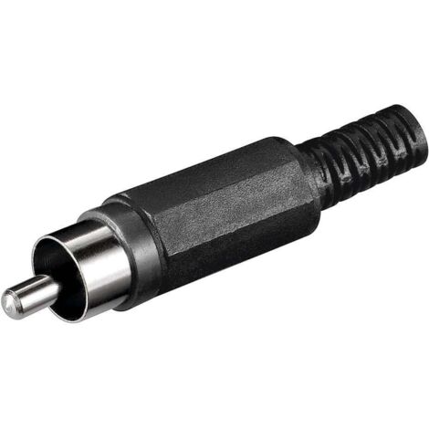 spina volante rca di plastica con guida cavo connettore nero