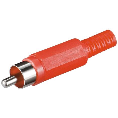 spina volante rca di plastica con guida cavo connettore rosso