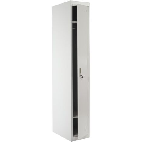 Spind Preston T163, Garderobenschrank Kleiderspind Umkleideschrank, Metall 180x30x50cm nach ASR A4.1 grau