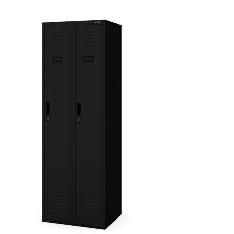 Spind Umkleideschrank KACPER II, 600 x 1800 x 500 mm, schwarz