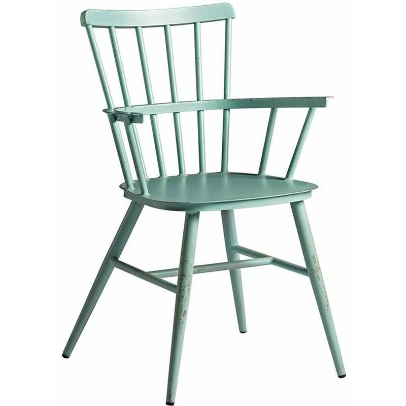 Spindle Arm Chair - Light Blue - Aluminium Frame