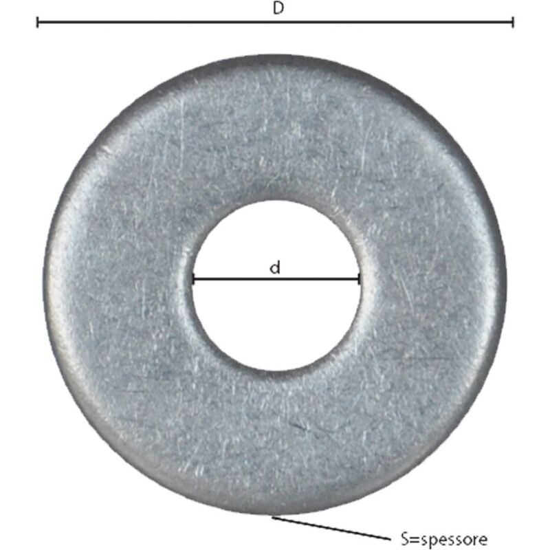 RONDELLA GREMBIALINA INOX A2 M 17- 3,0 x 50 x 17