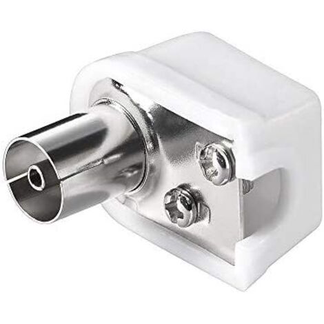 spinotto tv 9,5mm per cavo coassiale antenna bianco femmina piatto a pipa