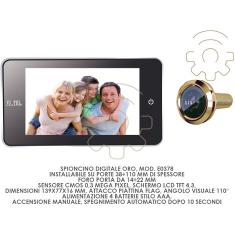 SPIONCINO 110 GRADI DIGITALE E0378 ORO 4,0