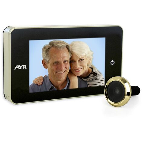 Spioncino digitale AYR 754. Finitura nichel opaco/ottone.