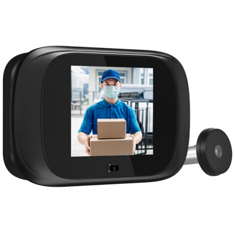 Spioncino digitale con schermo a colori da 2,8 pollici e obiettivo grandangolare da 90° per la sicurezza di casa o appartamento. Telecamera wireless.