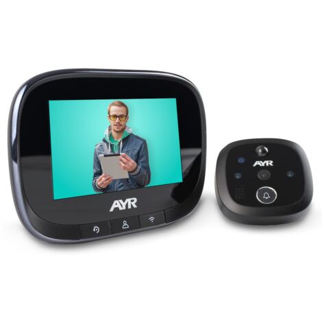 Spioncino digitale WiFi AYR 762. Proteggi la tua porta. Ampio schermo da 4,3", sensore di movimento, infrarossi e visione notturna. Prova con Alexa e Google Home.